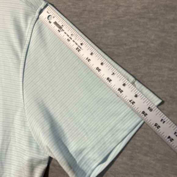 Walter Hagen Essentials Polo Shirt Mens XL Teal Striped Short Sleeve Golf - Picture 5 of 6
